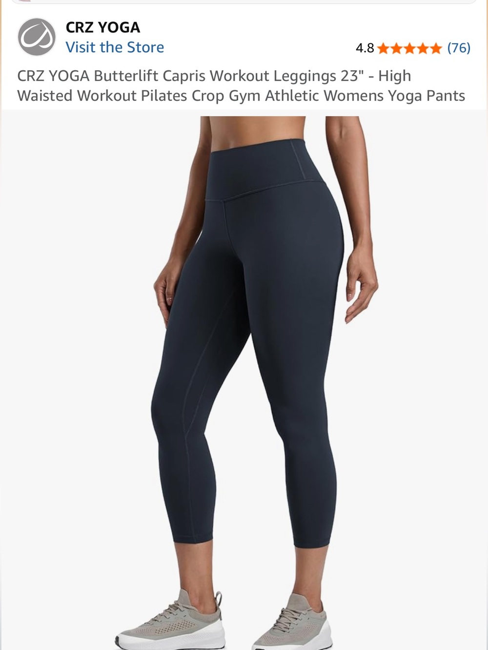 NWT CRZ YOGA pants, Size M (8-10) 23” inches. Black. $32 on Amazon